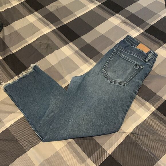 Max Studio Indigo Jeans Sz 10 high waters capri - Picture 8 of 11